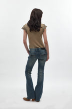 Heather Super Low-Rise Rocker Bootcut Jeans in Medium Blue - Rock Revival®