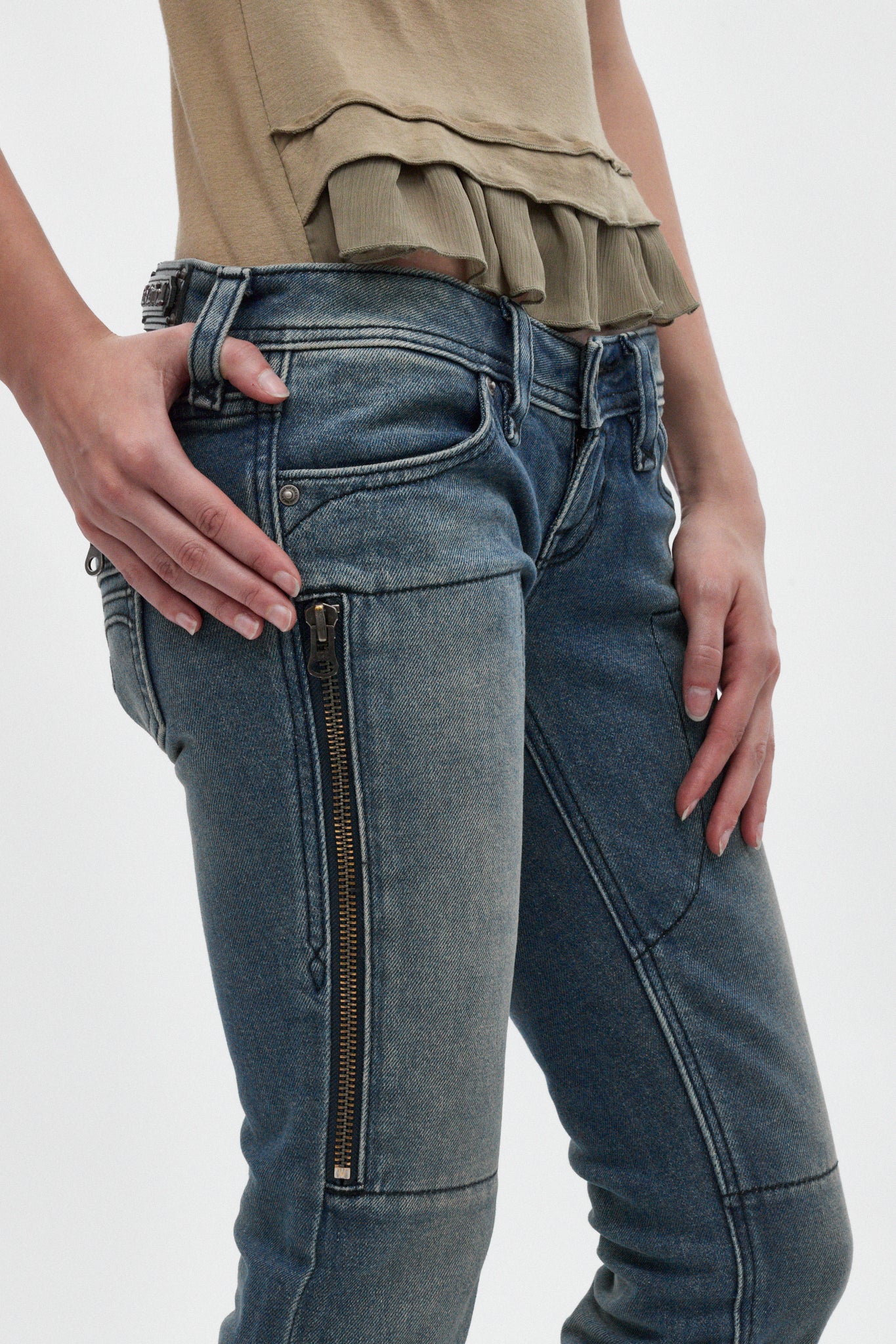 Heather Super Low-Rise Rocker Bootcut Jeans in Medium Blue - Rock Revival®