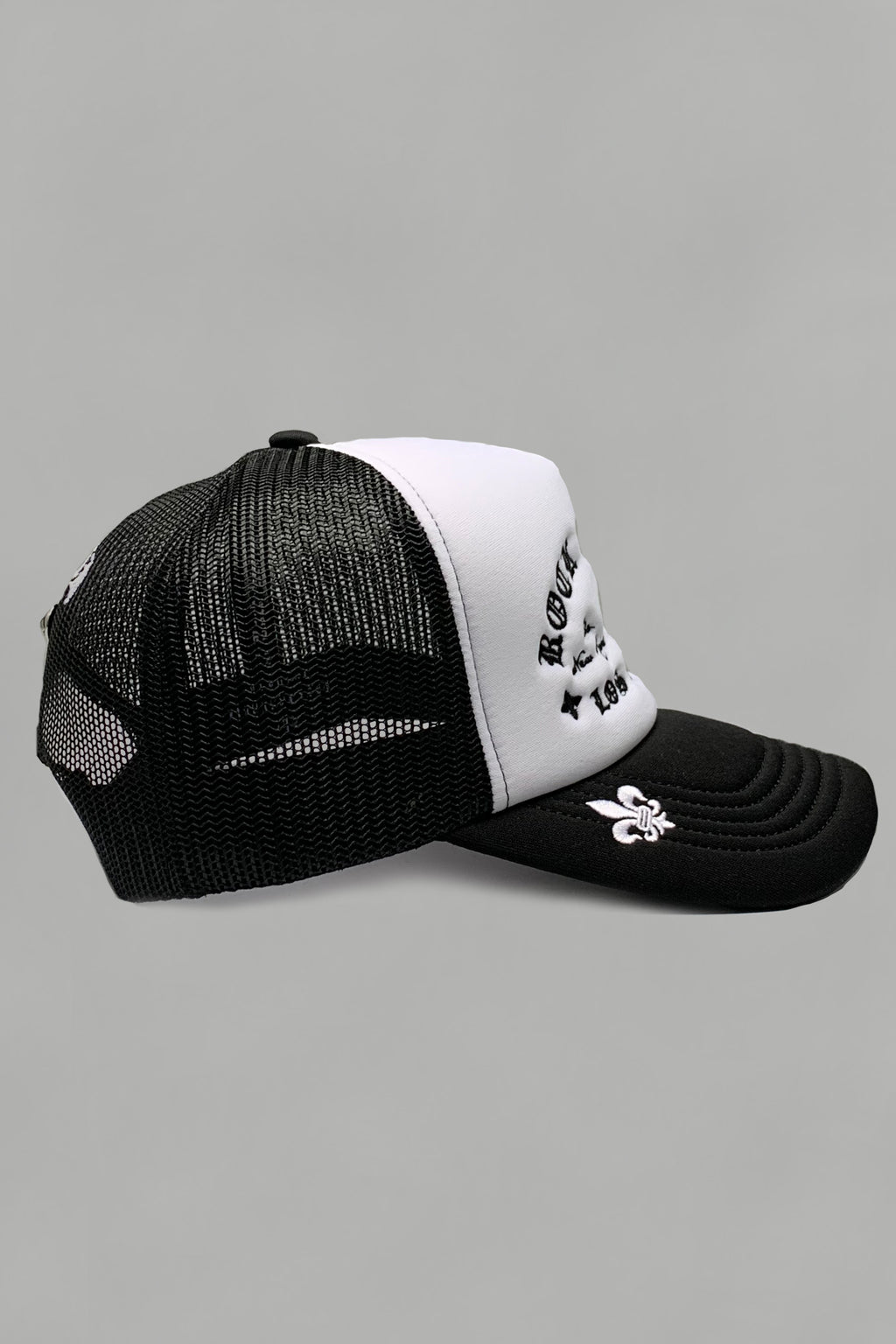 Rock Revival® Logo Snapback Trucker Hat in White / Black