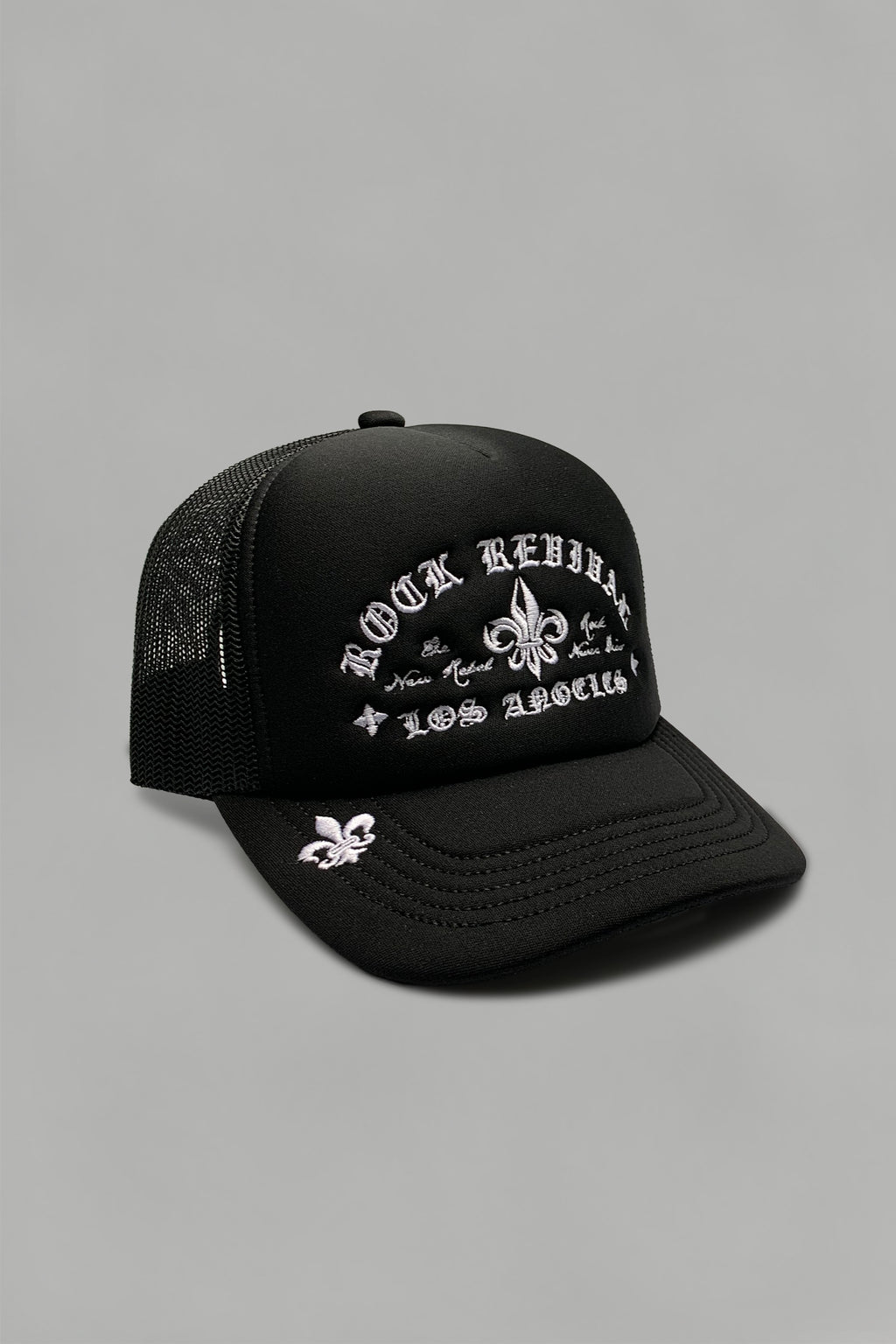 Rock Revival® Logo Snapback Trucker Hat in Black