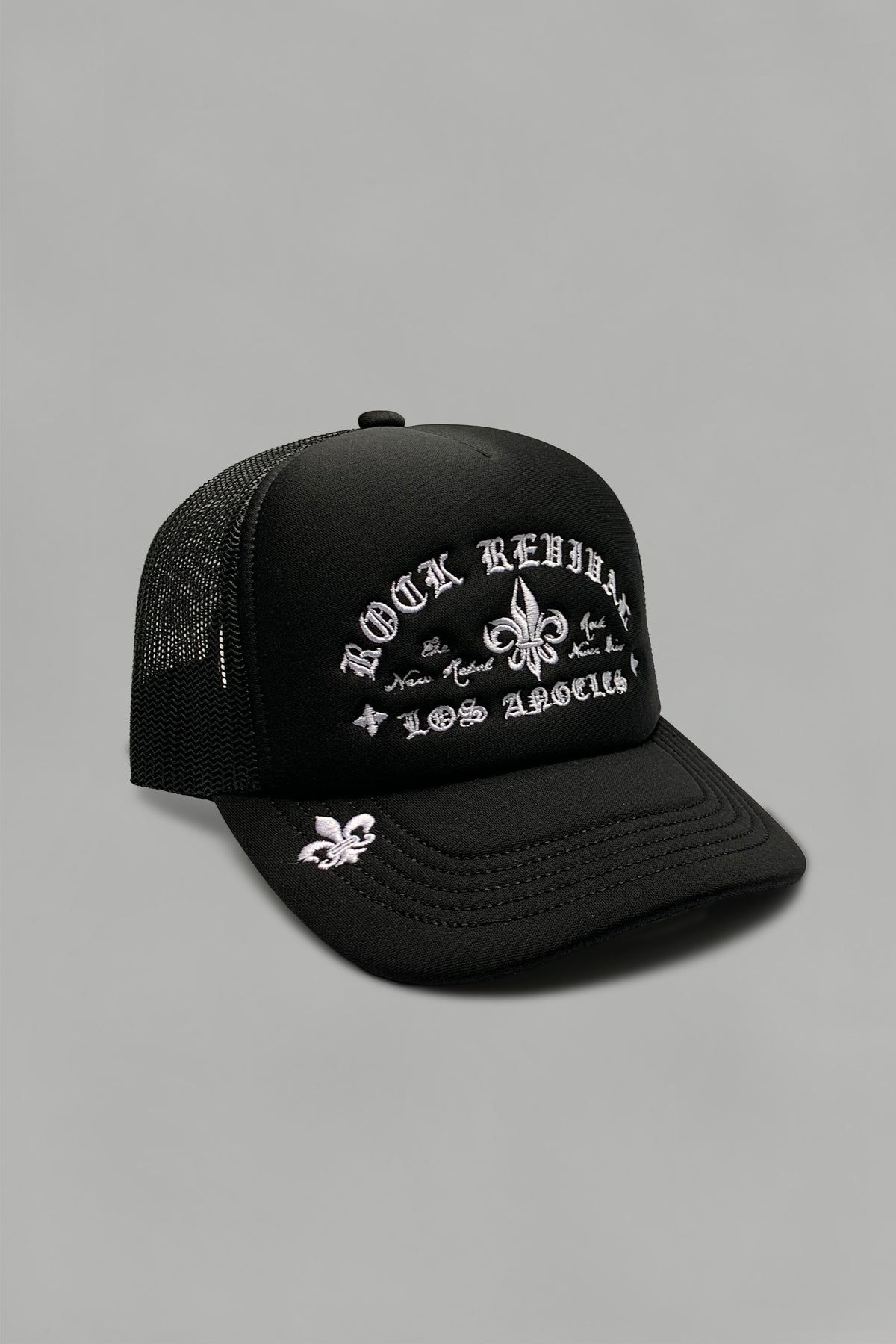 Rock Revival® Logo Snapback Trucker Hat in Black