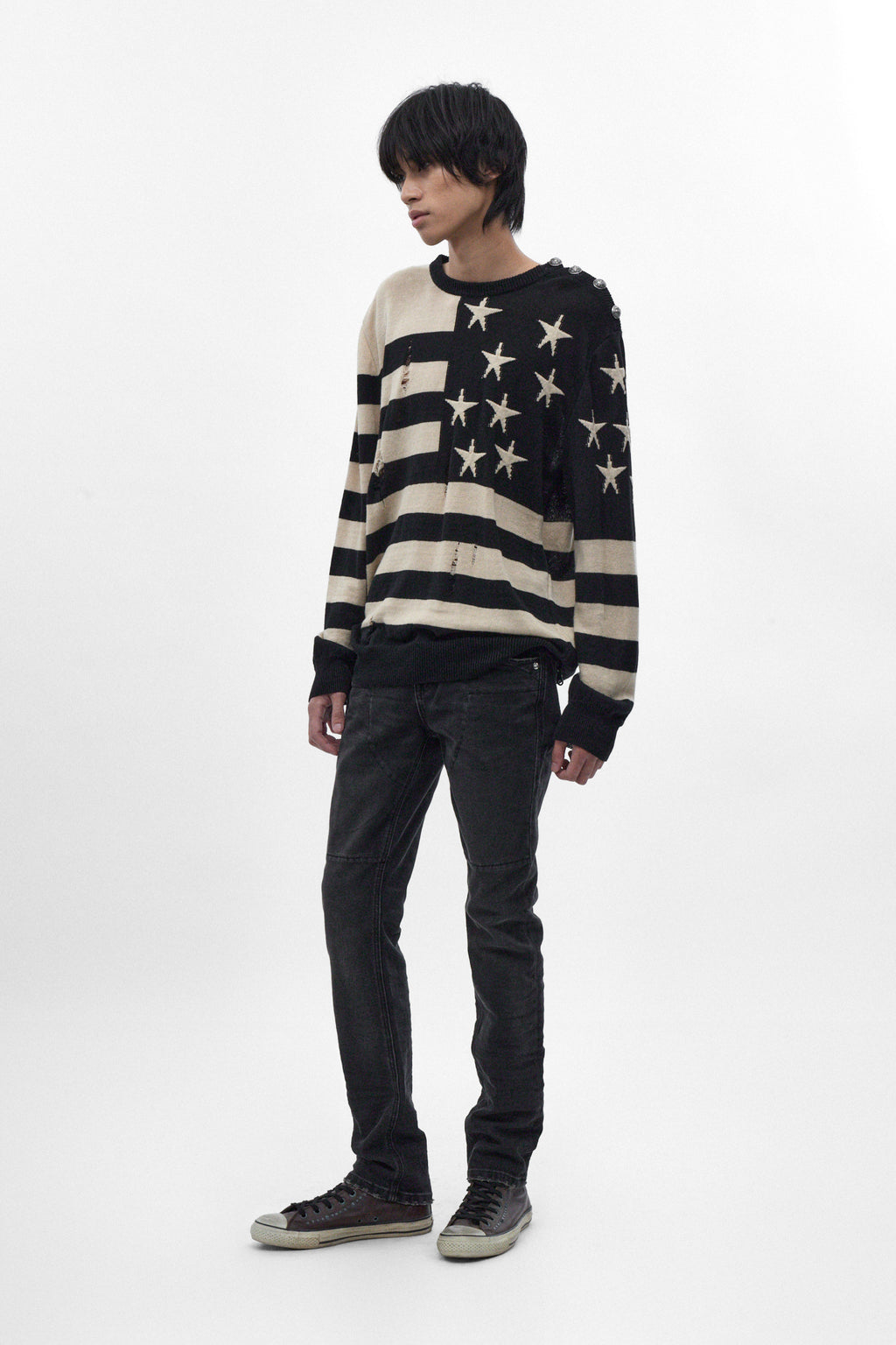 Huey Slim Straight Jeans in Charcoal Black - Rock Revival®