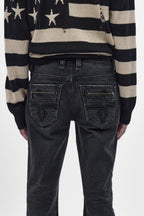 Huey Slim Straight Jeans in Charcoal Black - Rock Revival®