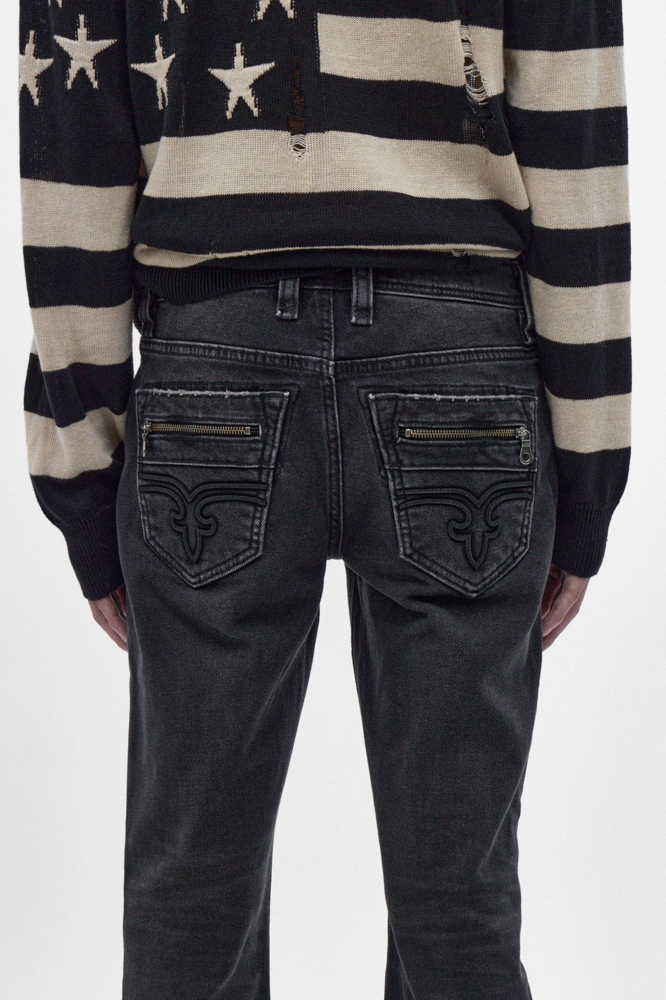 Huey Slim Straight Jeans in Charcoal Black - Rock Revival®