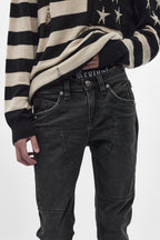 Huey Slim Straight Jeans in Charcoal Black - Rock Revival®