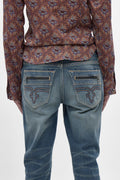 Huey Slim Straight Jeans in Vintage Blue - Rock Revival®