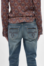 Huey Slim Straight Jeans in Vintage Blue - Rock Revival®