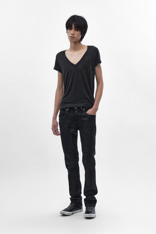 Huey Slim Straight Jeans in Black Coating - Rock Revival®