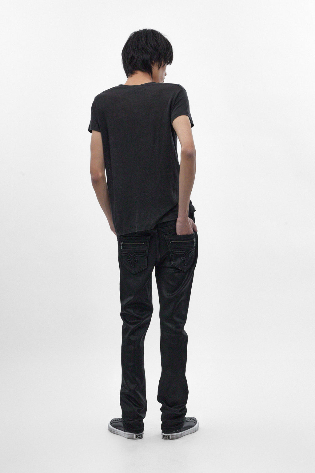 Huey Slim Straight Jeans in Black Coating - Rock Revival®
