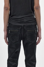 Huey Slim Straight Jeans in Black Coating - Rock Revival®