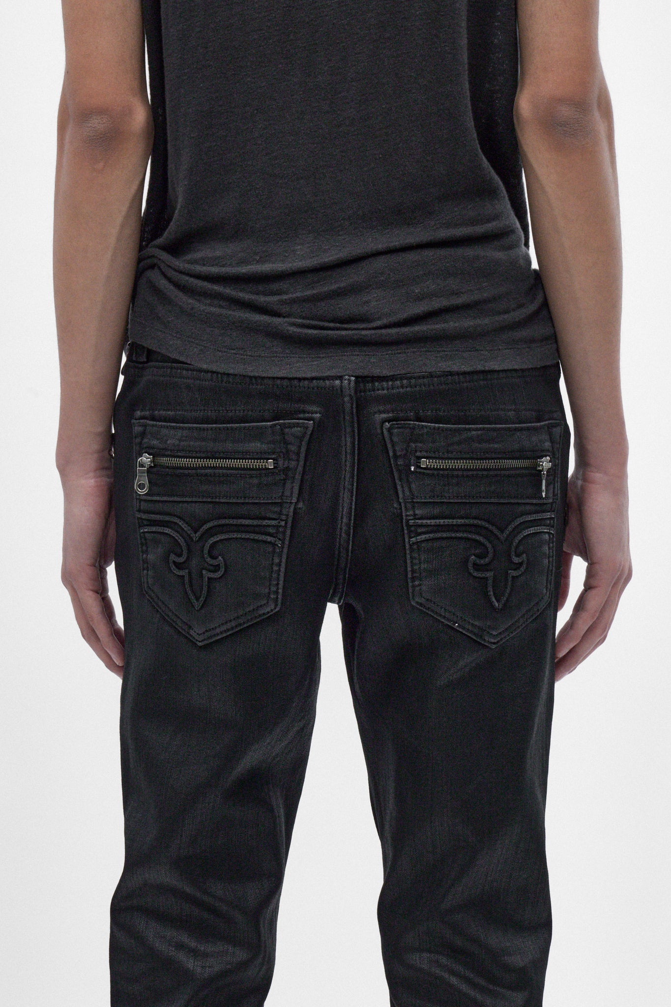 Huey Slim Straight Jeans in Black Coating - Rock Revival®