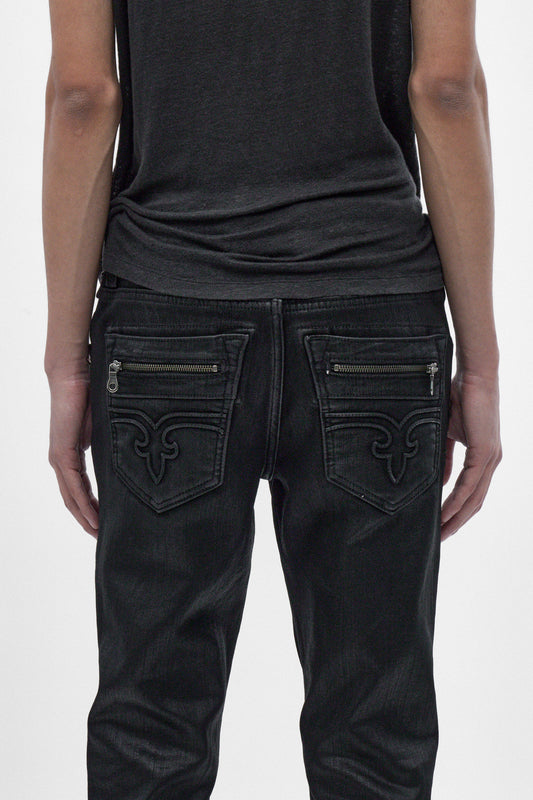 Huey Slim Straight Jeans in Black Coating - Rock Revival®