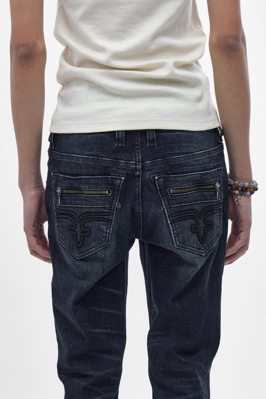 Huey Slim Straight Jeans in Dark Blue - Rock Revival®