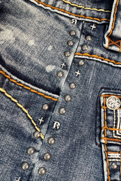 Adan Baggy 3 Jeans in Medium Wash - Rock Revival®