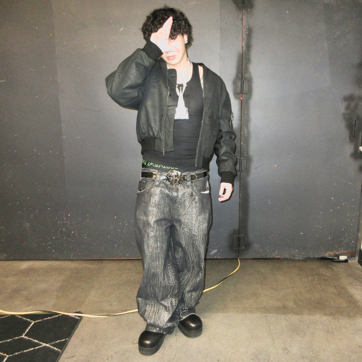 Colossus jeans, By Jaded London in Black Coating (M)