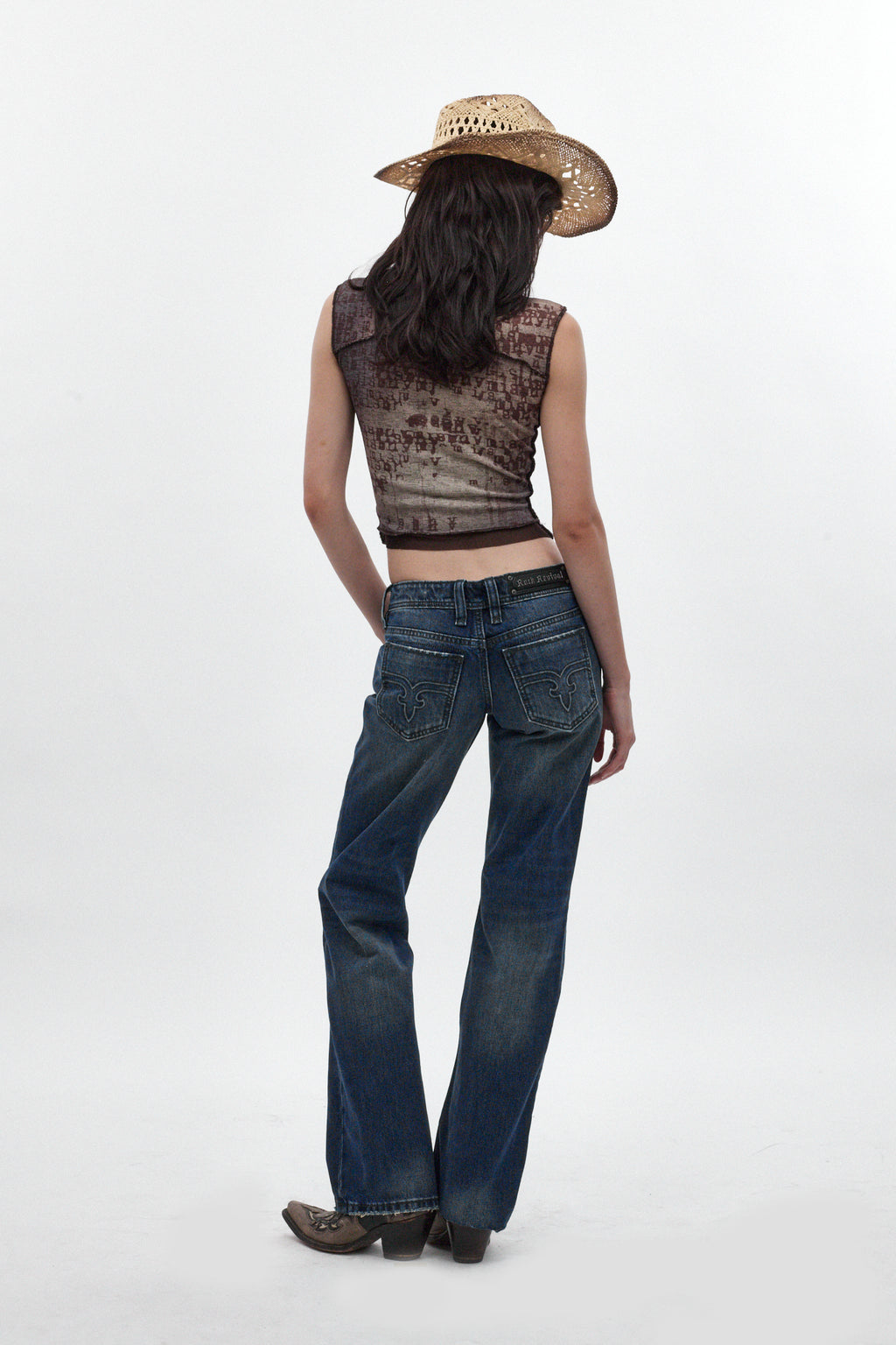 Isa Low-Rise Baggy Jeans in Medium Blue - Rock Revival®