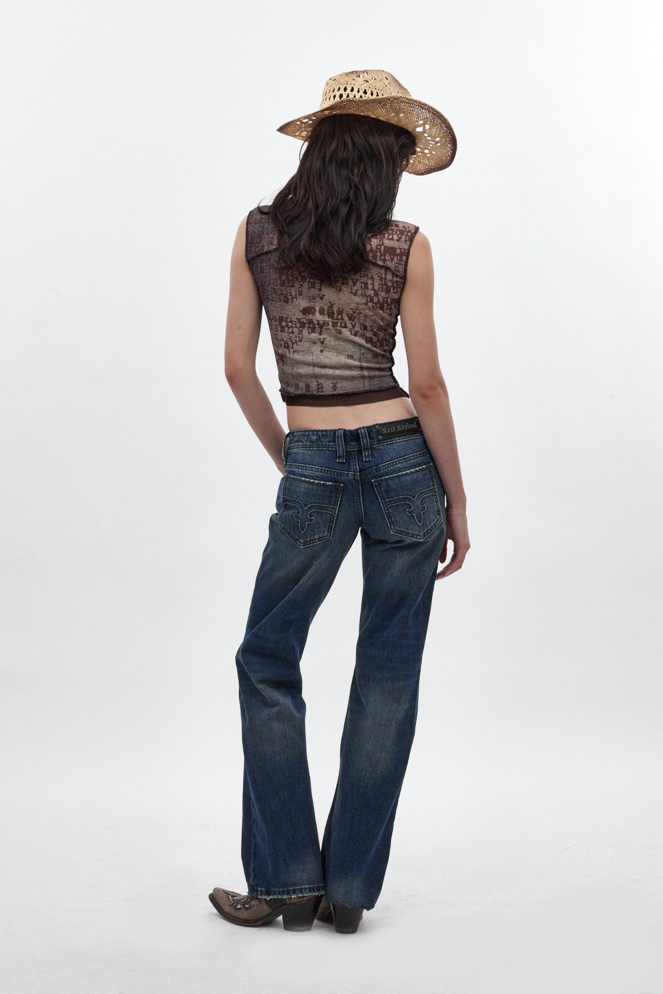Isa Low-Rise Baggy Jeans in Medium Blue - Rock Revival®