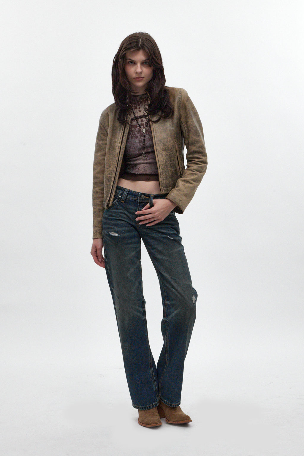 Isa Low-Rise Baggy Jeans in Dark Vintage Blue - Rock Revival®