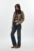 Isa Low-Rise Baggy Jeans in Dark Vintage Blue - Rock Revival®