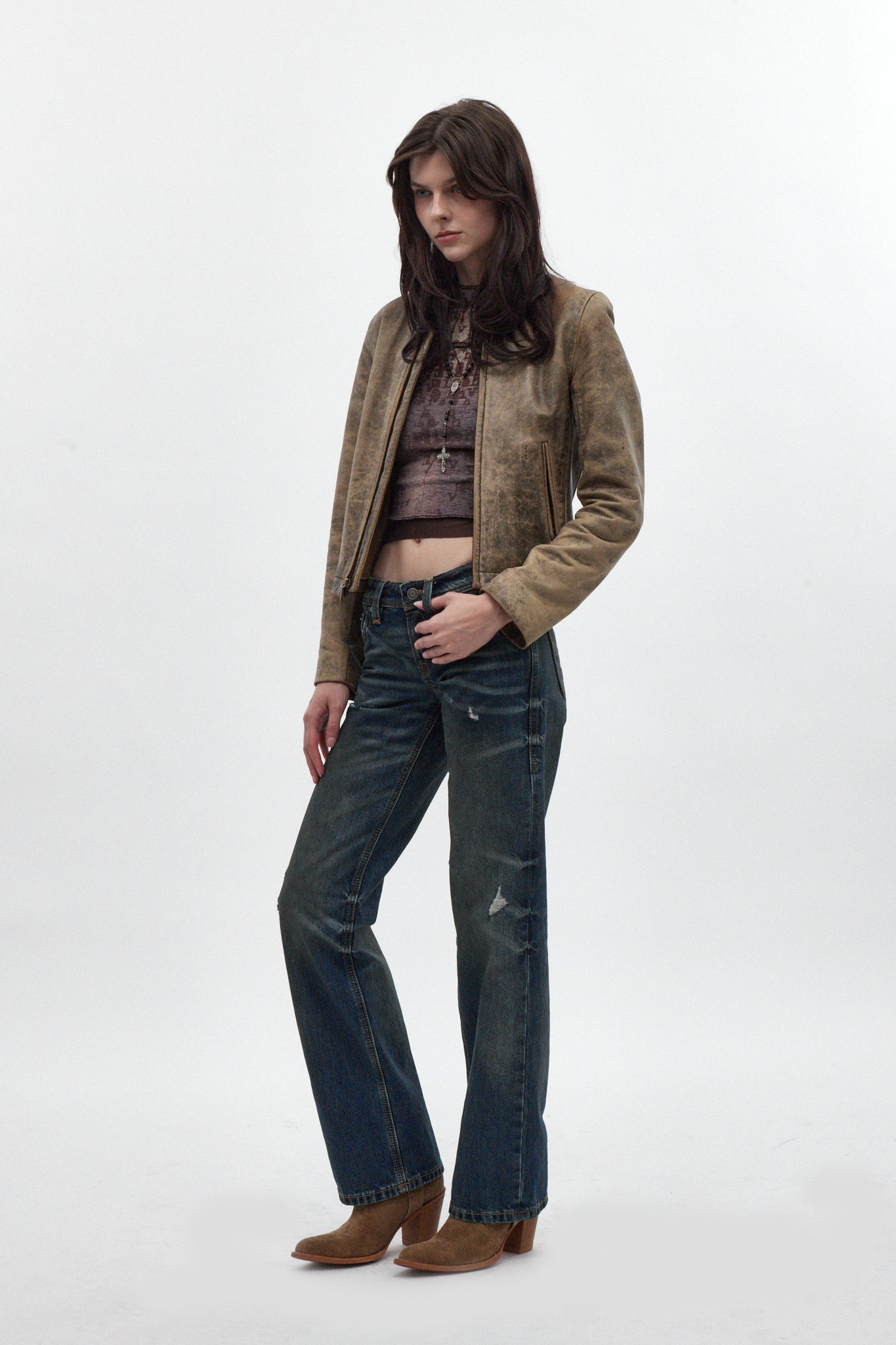 Isa Low-Rise Baggy Jeans in Dark Vintage Blue - Rock Revival®