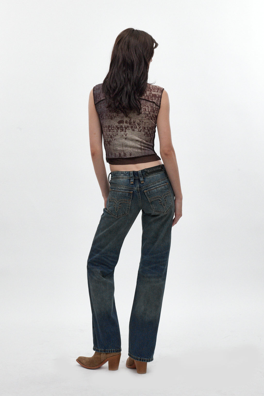 Isa Low-Rise Baggy Jeans in Dark Vintage Blue - Rock Revival®