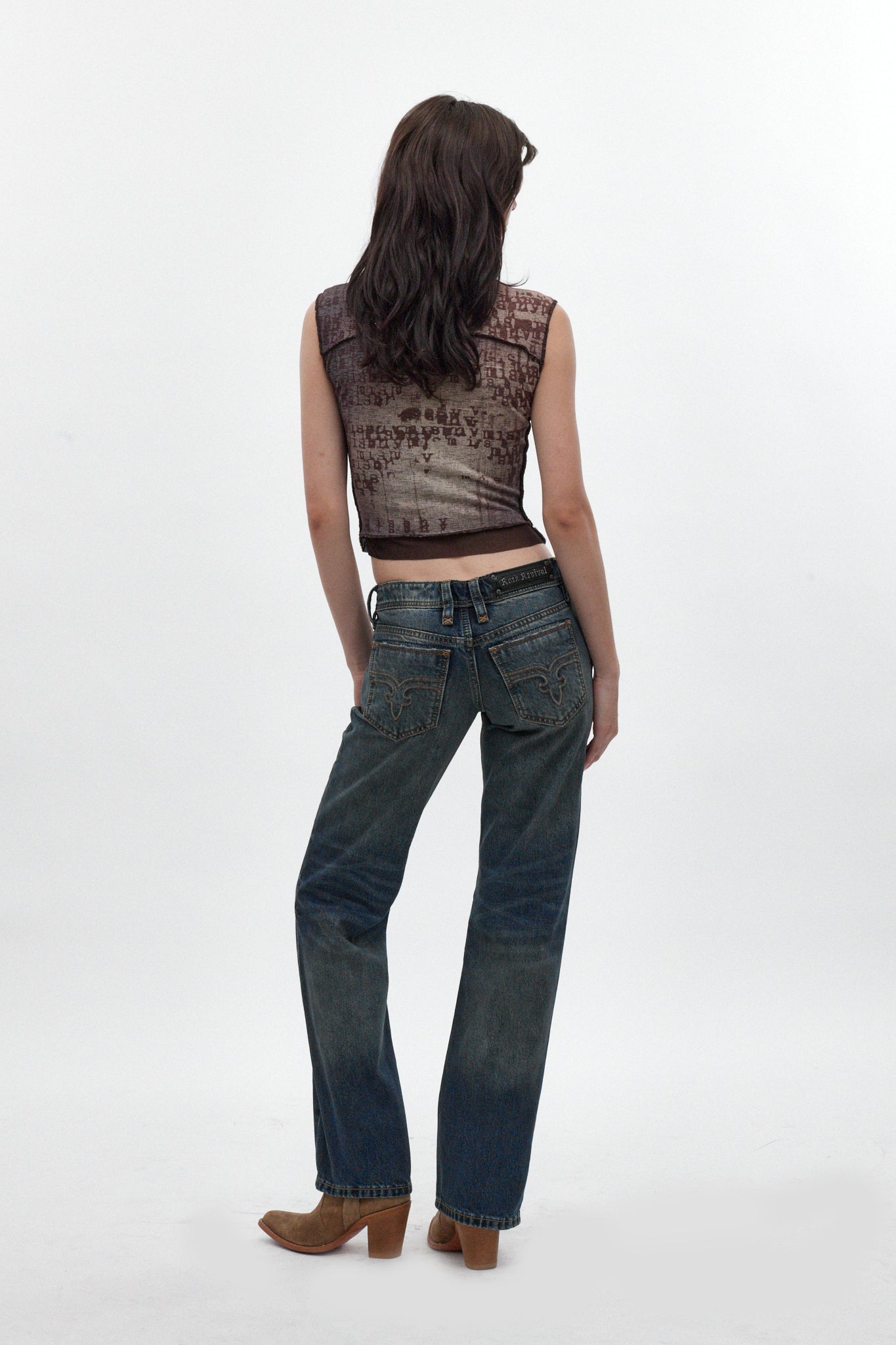 Isa Low-Rise Baggy Jeans in Dark Vintage Blue - Rock Revival®