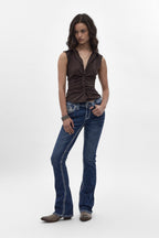 Issy (B200L) Mid-Rise Bootcut Jeans in Dark Blue (5/30/26-DESC) - Rock Revival®