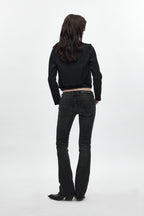 Elaina Low-Rise Bootcut in Black Wash - Rock Revival®