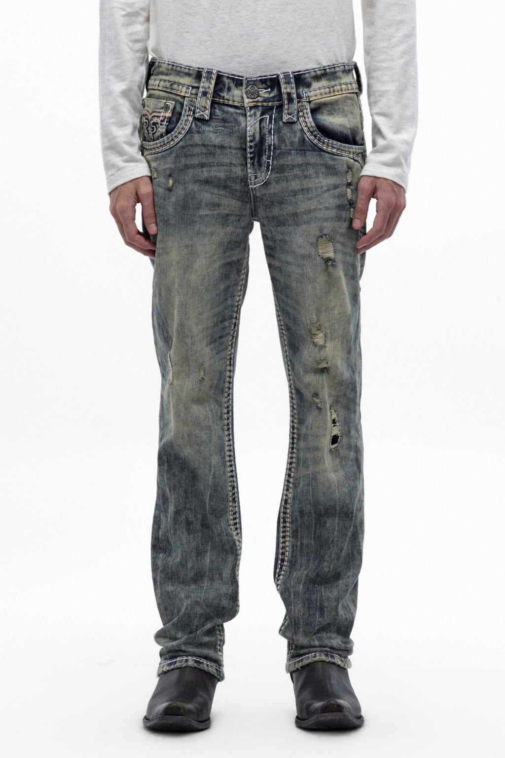Jericho Straight Jeans in Acid Blue