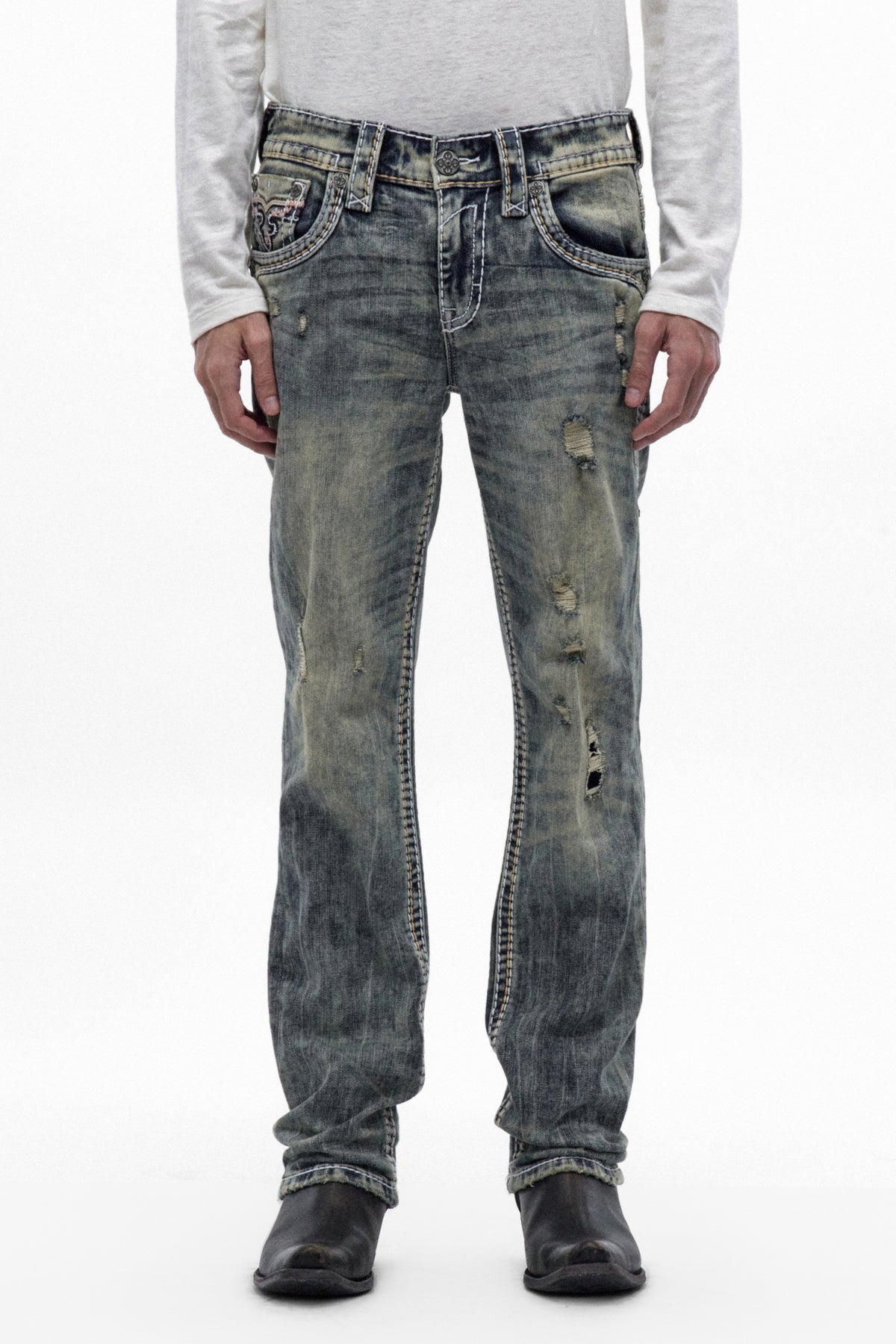 Jericho Straight Jeans in Acid Blue
