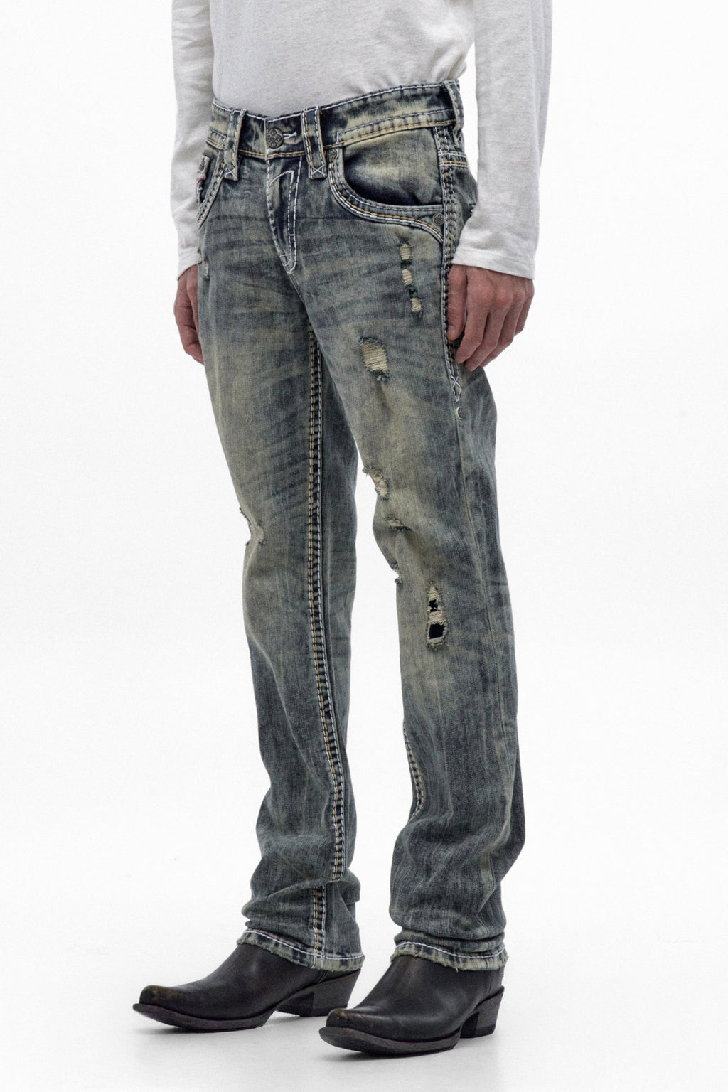 Jericho Straight Jeans in Acid Blue