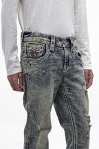 Jericho Straight Jeans in Acid Blue