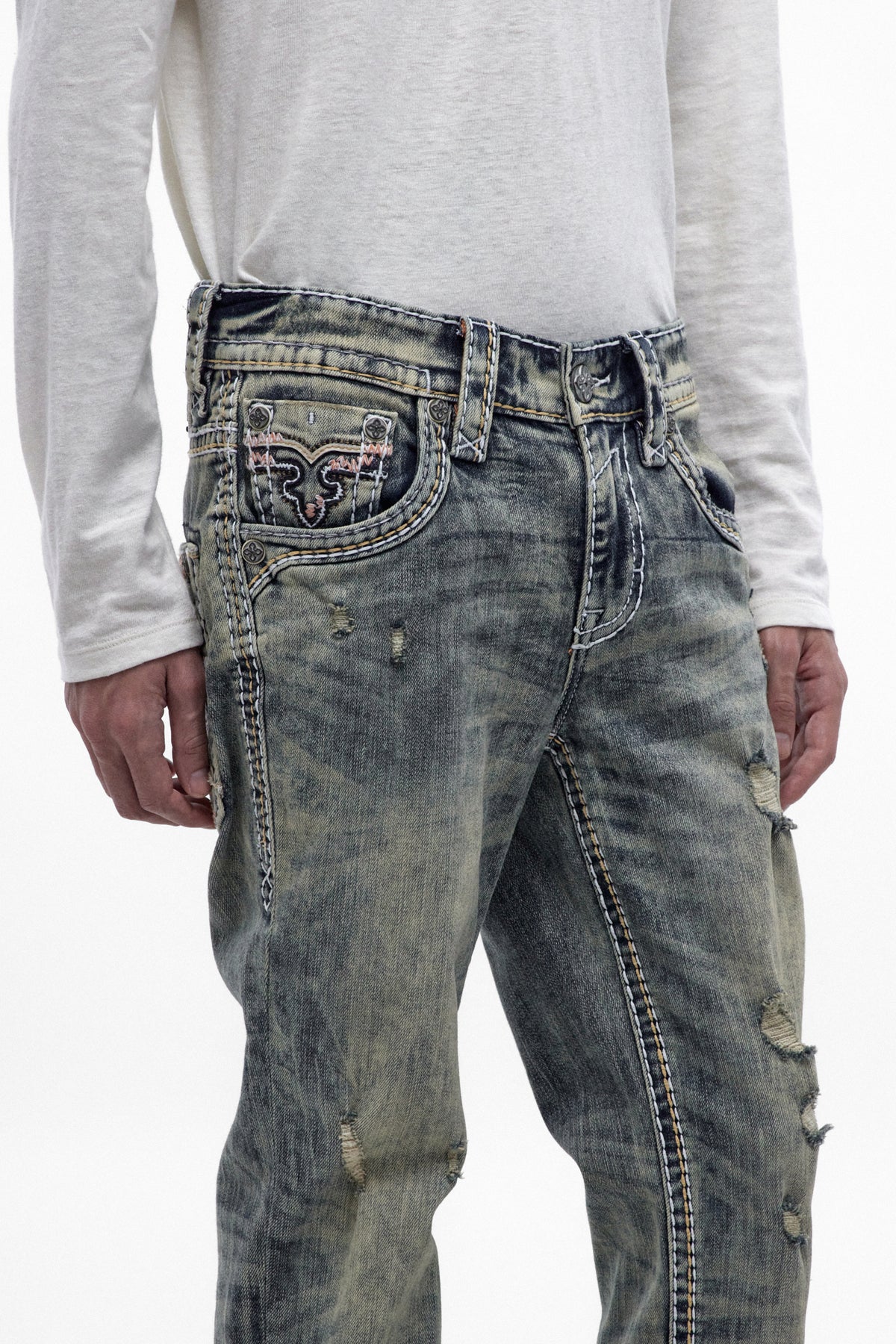 Jericho Straight Jeans in Acid Blue