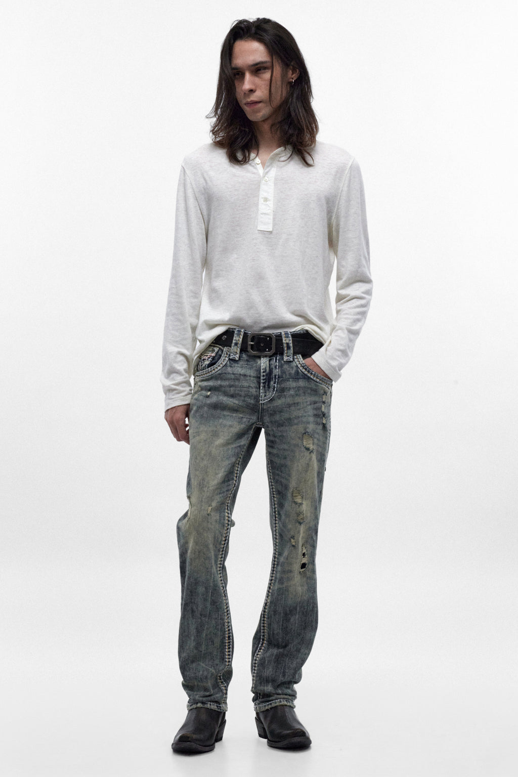 Jericho Straight Jeans in Acid Blue
