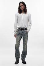 Jericho Straight Jeans in Acid Blue