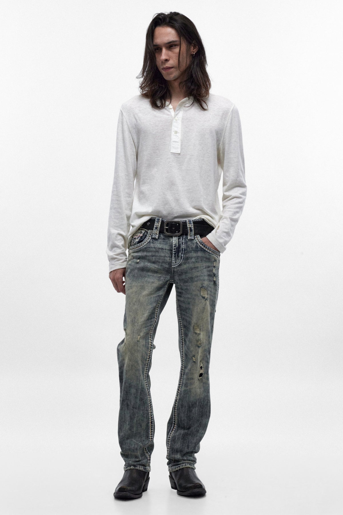 Jericho Straight Jeans in Acid Blue