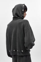 (JMH6646) Rock Revival by Jaded London Zip-up Hoodie in Dark Grey (JLxRCRV) (M) - Rock Revival®