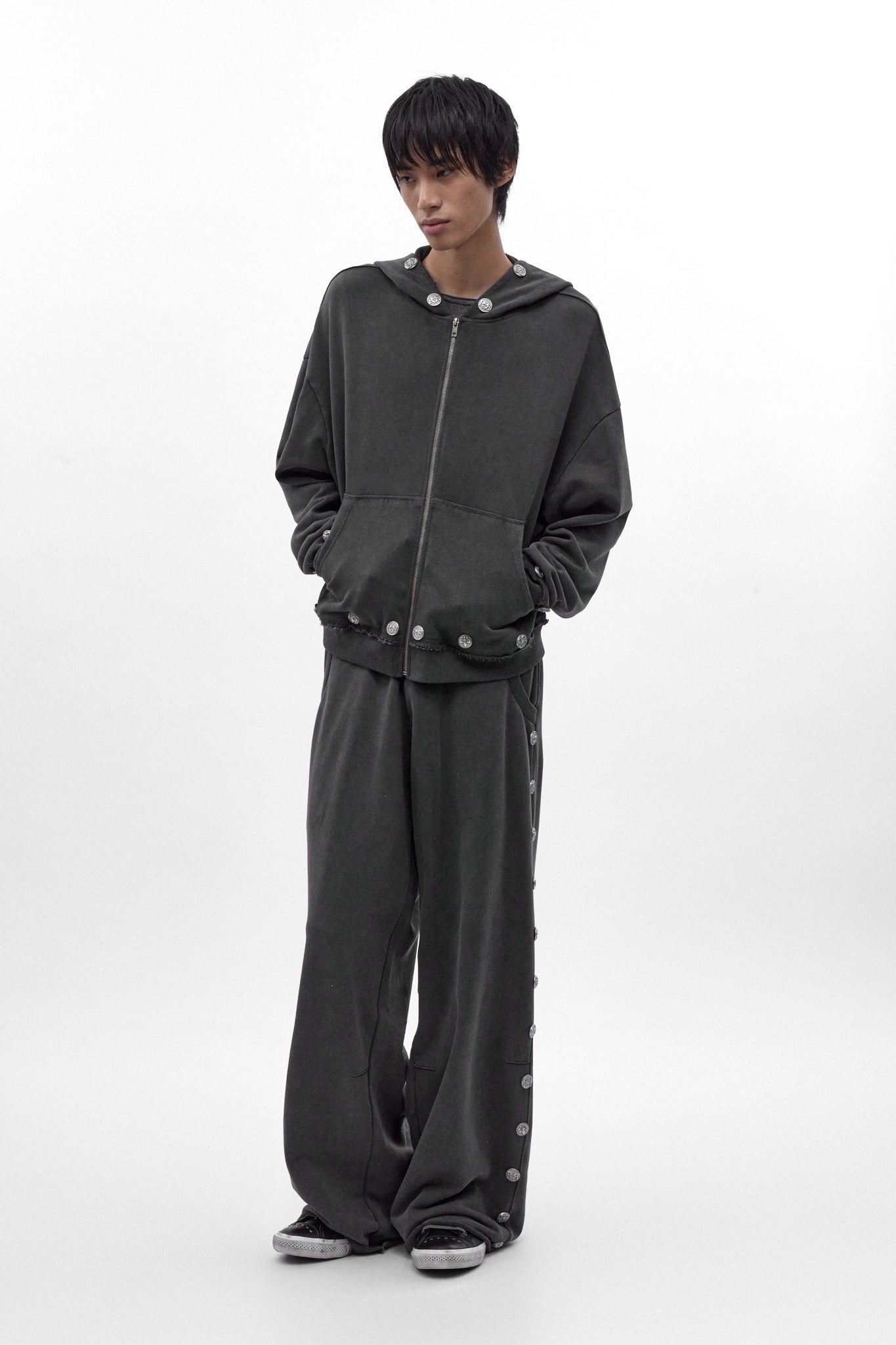 Rock Revival x Jaded London Napoleon Hoodie | Dark Grey | Rock