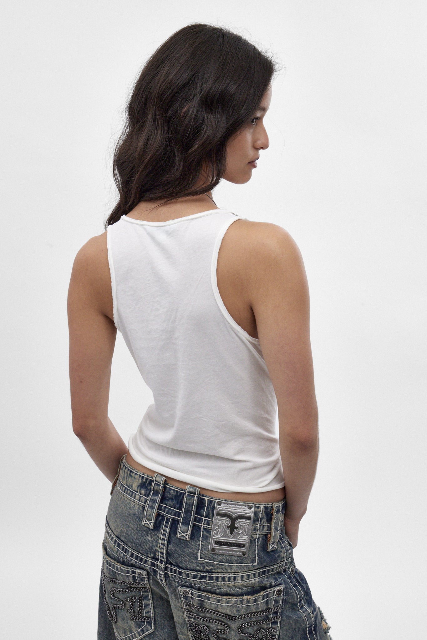 JWT5806 Sleeveless Tee in White (ATW-JADED LONDON-RCRV) - Rock Revival®