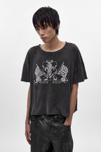 (JMT6545) Rock Revival by Jaded London Distressed Cropped T-Shirt (JLxRCRV) (M) - Rock Revival®