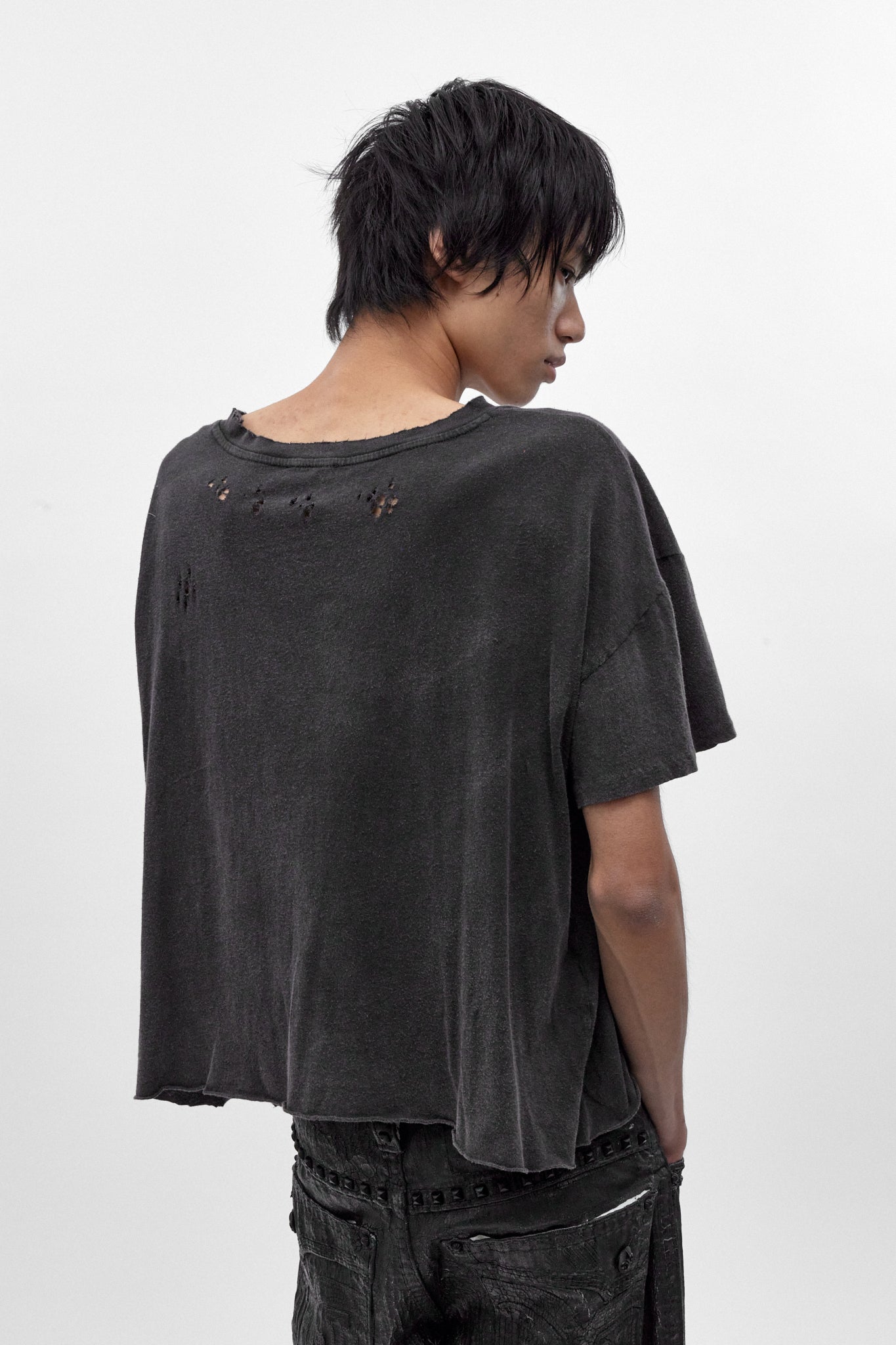 (JMT6545) Rock Revival by Jaded London Distressed Cropped T-Shirt (JLxRCRV) (M) - Rock Revival®