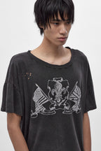 (JMT6545) Rock Revival by Jaded London Distressed Cropped T-Shirt (JLxRCRV) (M) - Rock Revival®