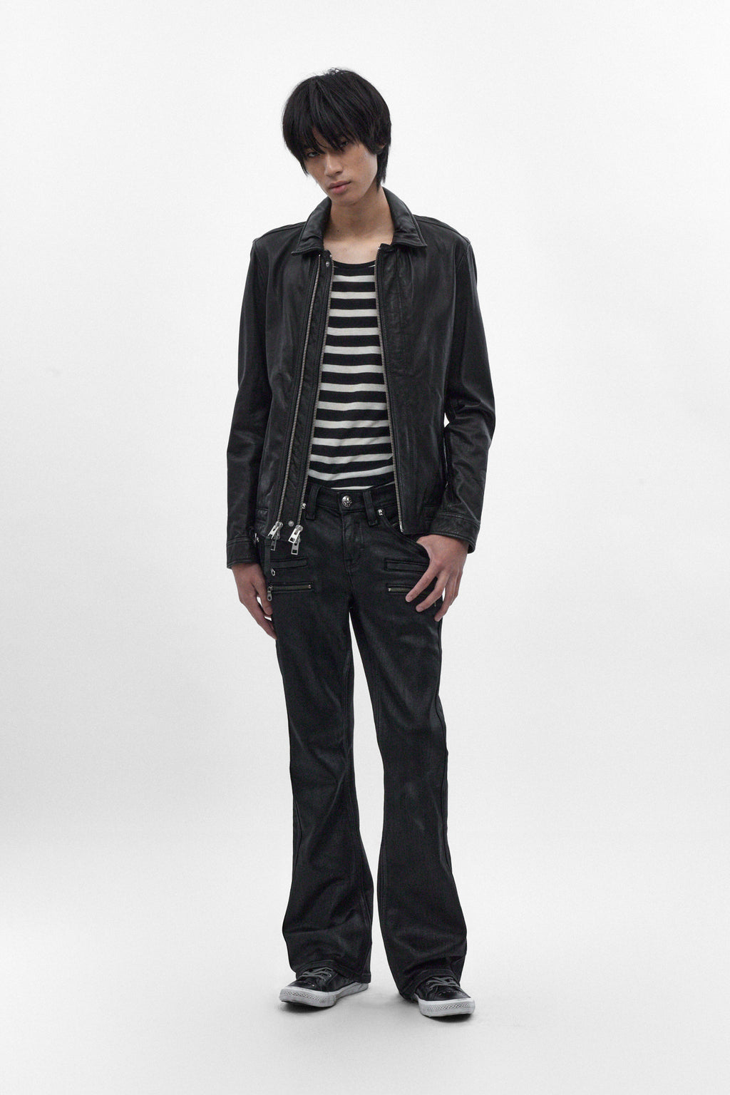 Jon Slim Flare Jeans in Black Coating - Rock Revival®