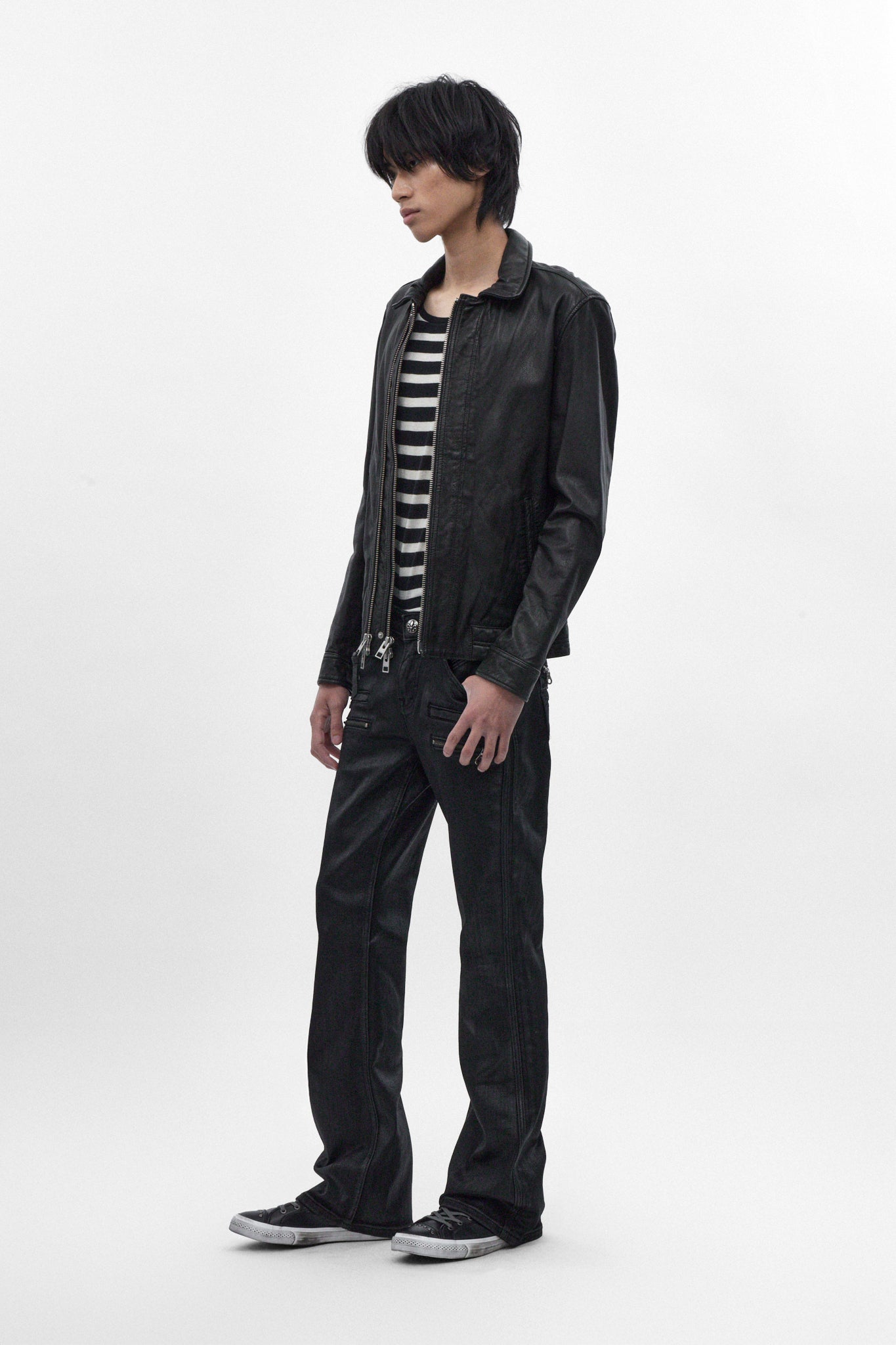 Jon Slim Flare Jeans in Black Coating - Rock Revival®