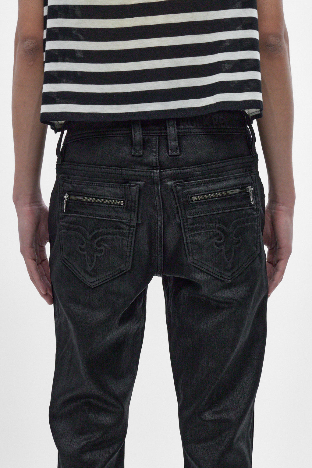 Jon Slim Flare Jeans in Black Coating - Rock Revival®