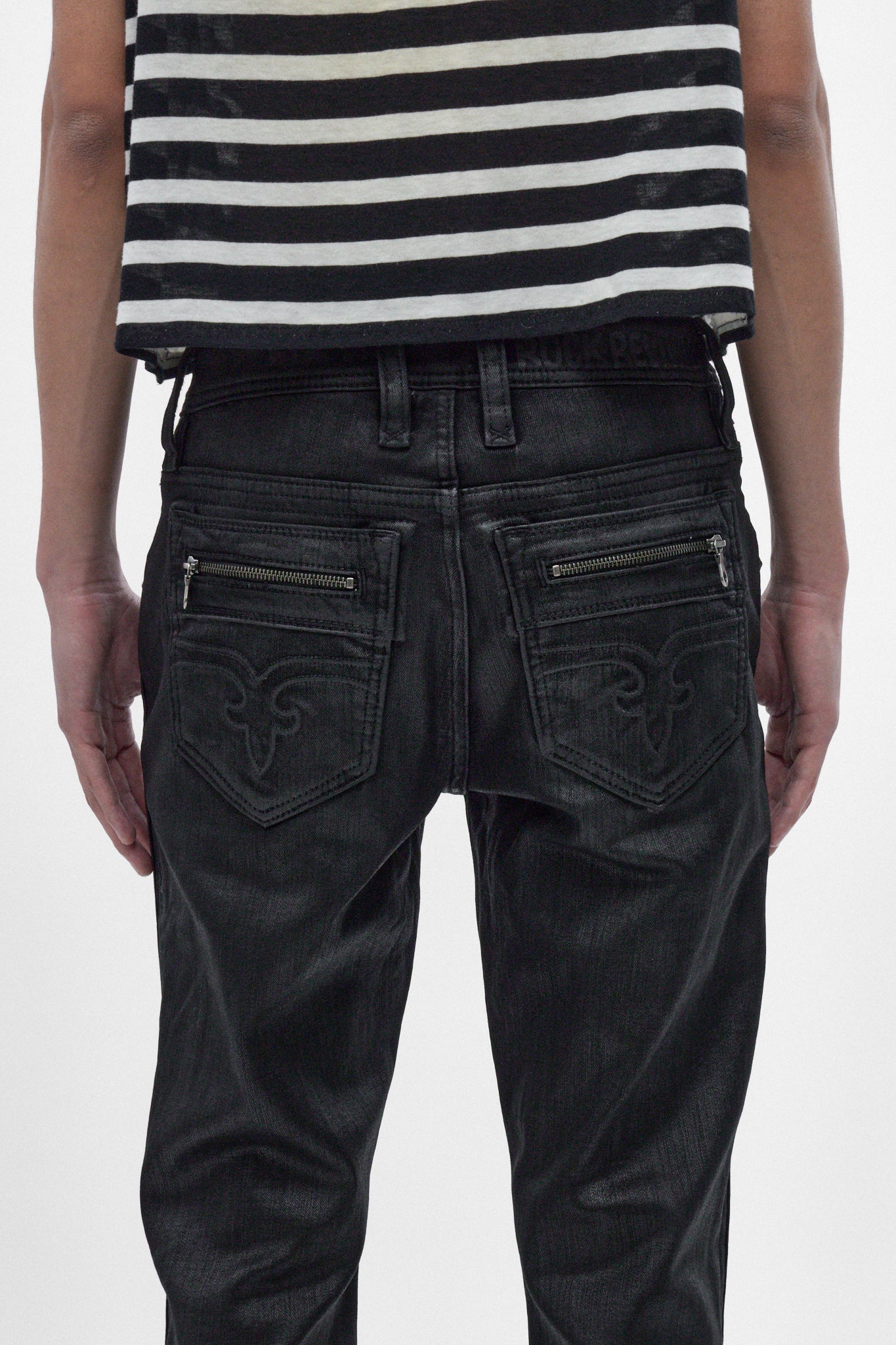 Jon Slim Flare Jeans in Black Coating - Rock Revival®