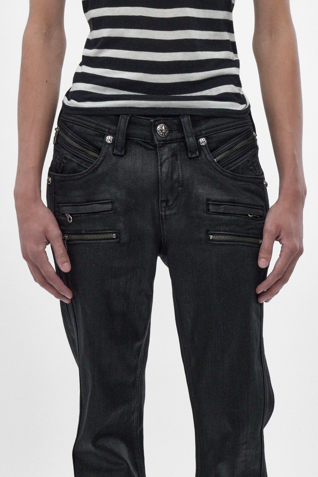Jon Slim Flare Jeans in Black Coating - Rock Revival®