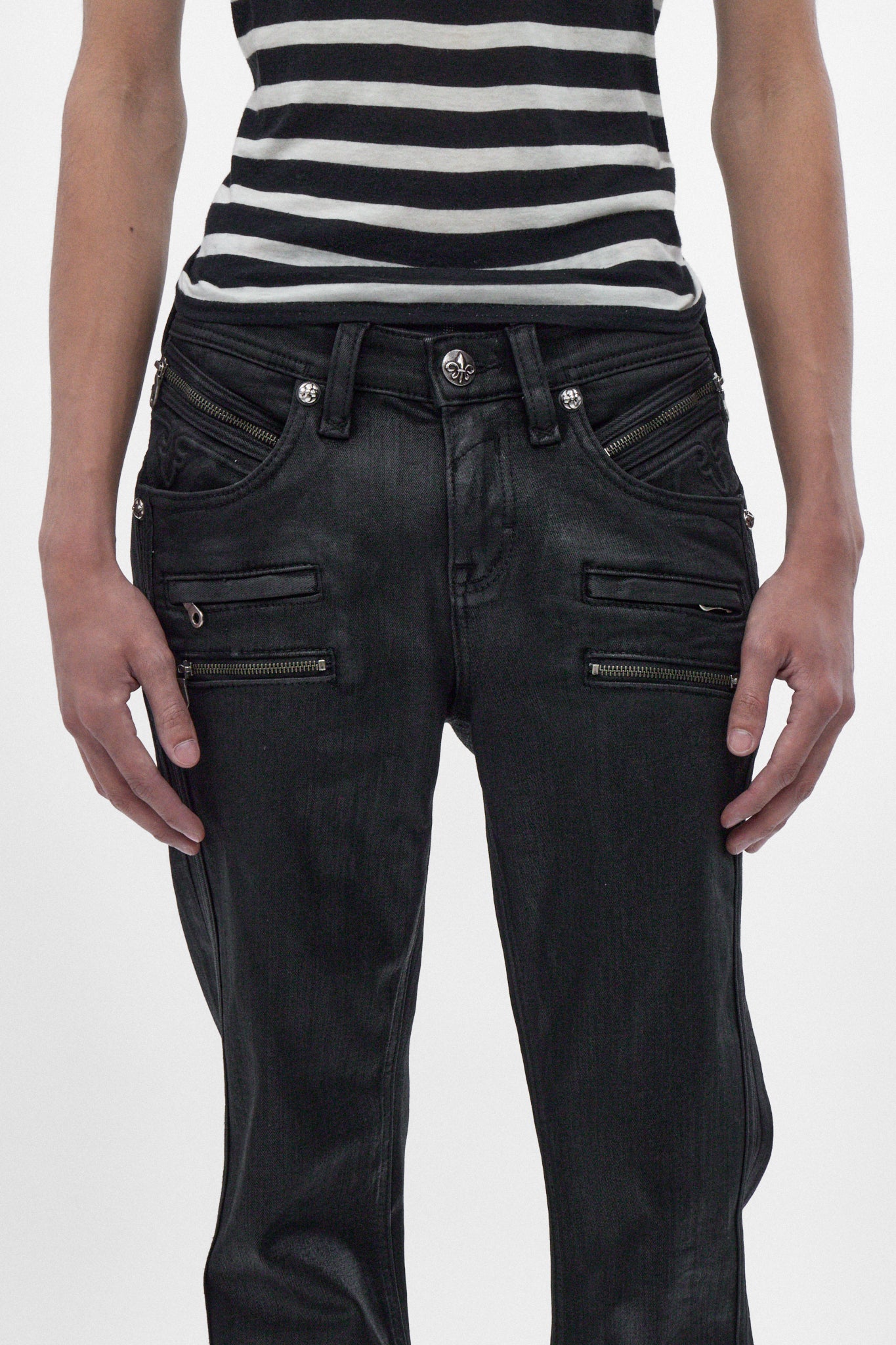 Jon Slim Flare Jeans in Black Coating - Rock Revival®