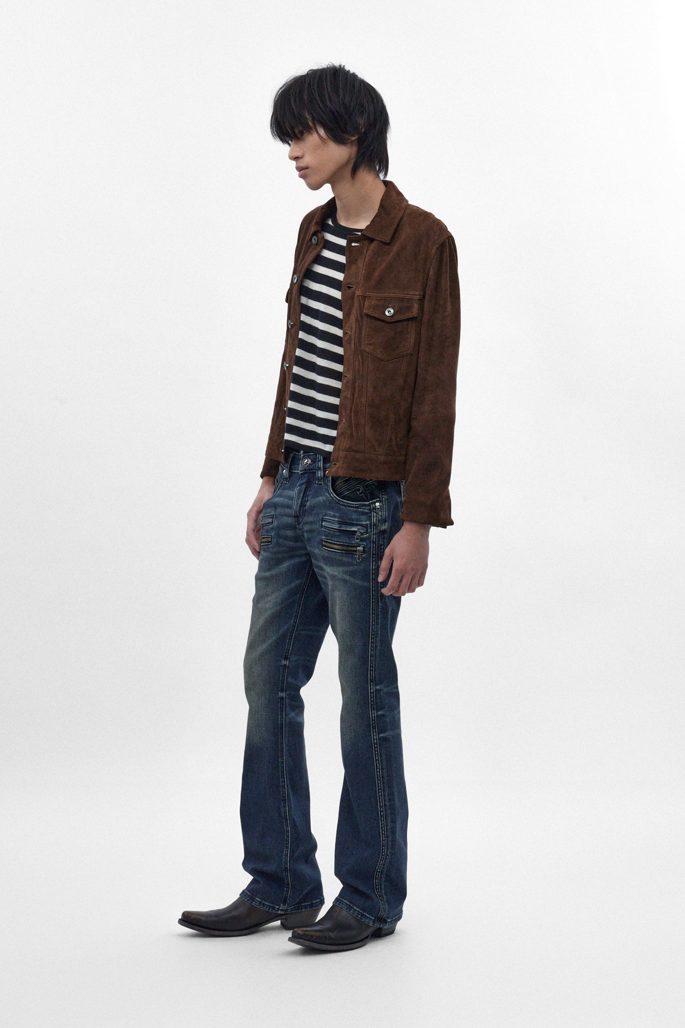 Jon Slim Flare Jeans in Dark Blue - Rock Revival®