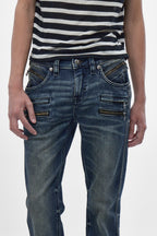 Jon Slim Flare Jeans in Dark Blue - Rock Revival®